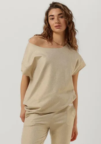 10DAYS Short Sleeve Sweater Foil Tops & T-shirts Dames - Shirt - Beige