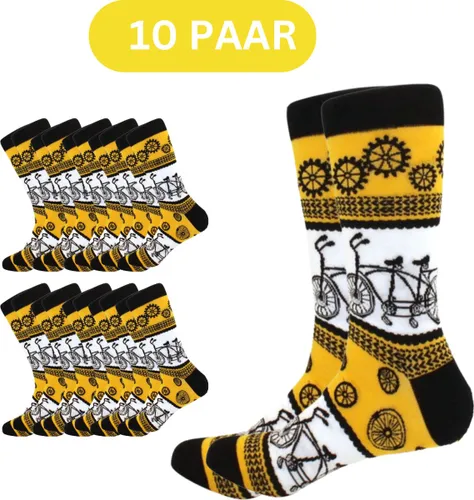 10x Sokken Met Fietsen | Grappige Fietssokken voor wielrenners, mountainbikers en fietsliefhebber | Dames/Heren