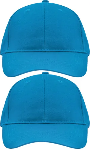 10x stuks 6-panel baseball turquoise blauwe caps/petjes