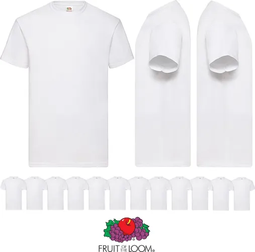 12 pack witte shirts Fruit of the Loom ronde hals