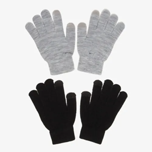 2 paar dames handschoenen zwart grijs