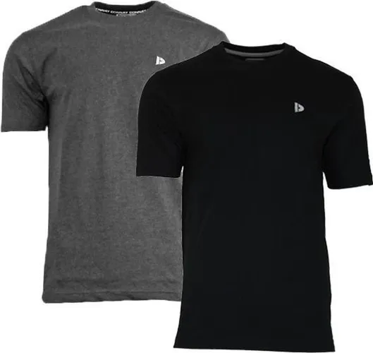2-Pack Donnay T-shirt - Sportshirt - Heren - Black/Charcoal marl