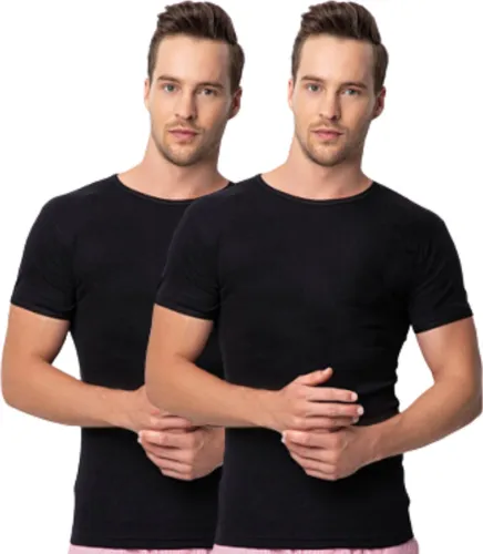 2 Pack Duurzaam T-shirt - 100% Katoen - Zwart