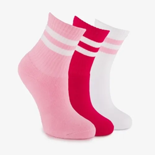 3 paar kinder sokken roze wit