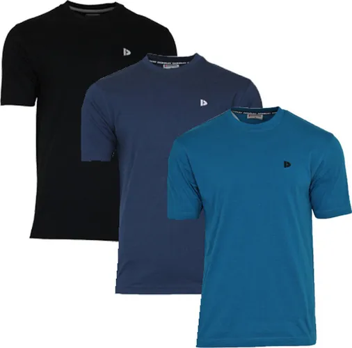 3-Pack Donnay T-shirt (599008) - Sportshirt - Heren - Black/Navy/Petrol (551)