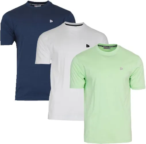 3-Pack Donnay T-shirt (599008) - Sportshirt - Heren - Navy/White/Lemon green (583)