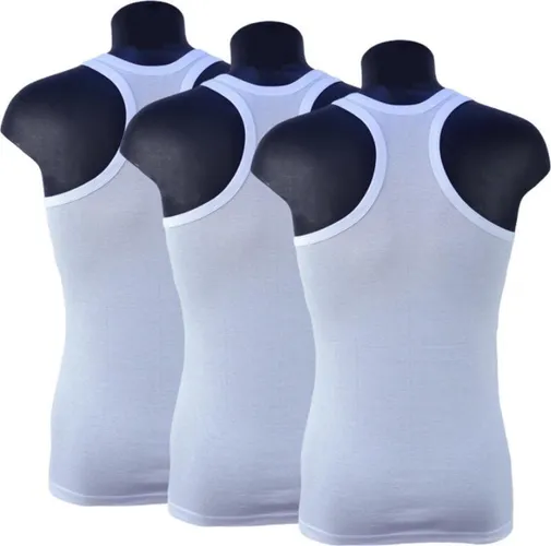 3 Pack Top kwaliteit halterhemd - 100% katoen - Wit