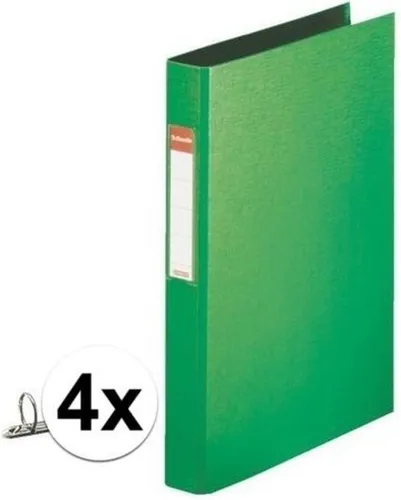 4x Ringband mappen/ordners 2 gaats A4 groen - Documenten/papieren opbergen/bewaren - Kantoorartikelen