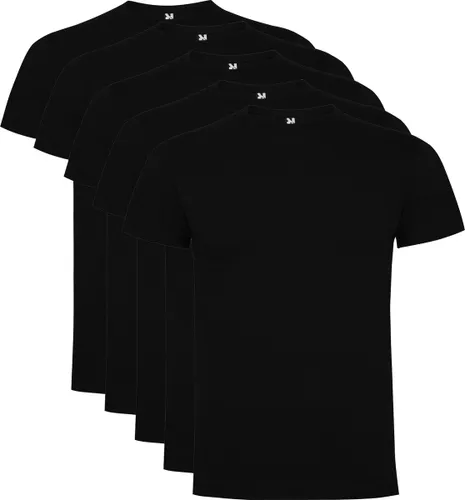 5 Pack Roly Dogo Heren Premium T-Shirt 100% katoen Ronde hals Denim Blauw