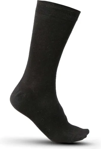 5x stuks katoenen sokken Kariban volwassenen zwart maat 43-46 - mid season sokken dames en heren