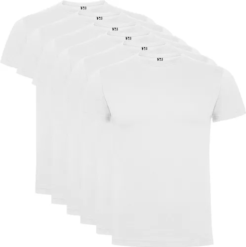 6 Pack Roly Atomic Basic T-Shirt 100% biologisch katoen Ronde hals Wit