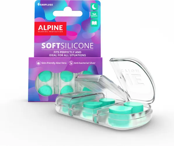6x Alpine SoftSilicone Oordoppen - 28dB Demping & Comfortabele Snurkoplossing - Kneedbare Silicone voor Slapen, Zwemmen & Concentratie