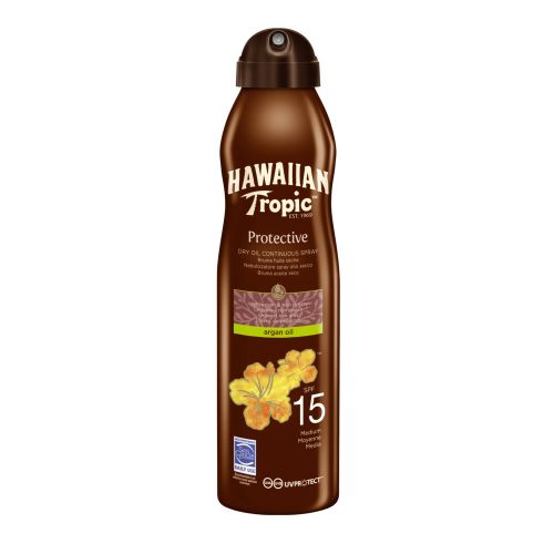 6x Hawaiian Tropic Zonneolie Argan Olie Protective SPF15 177 ml