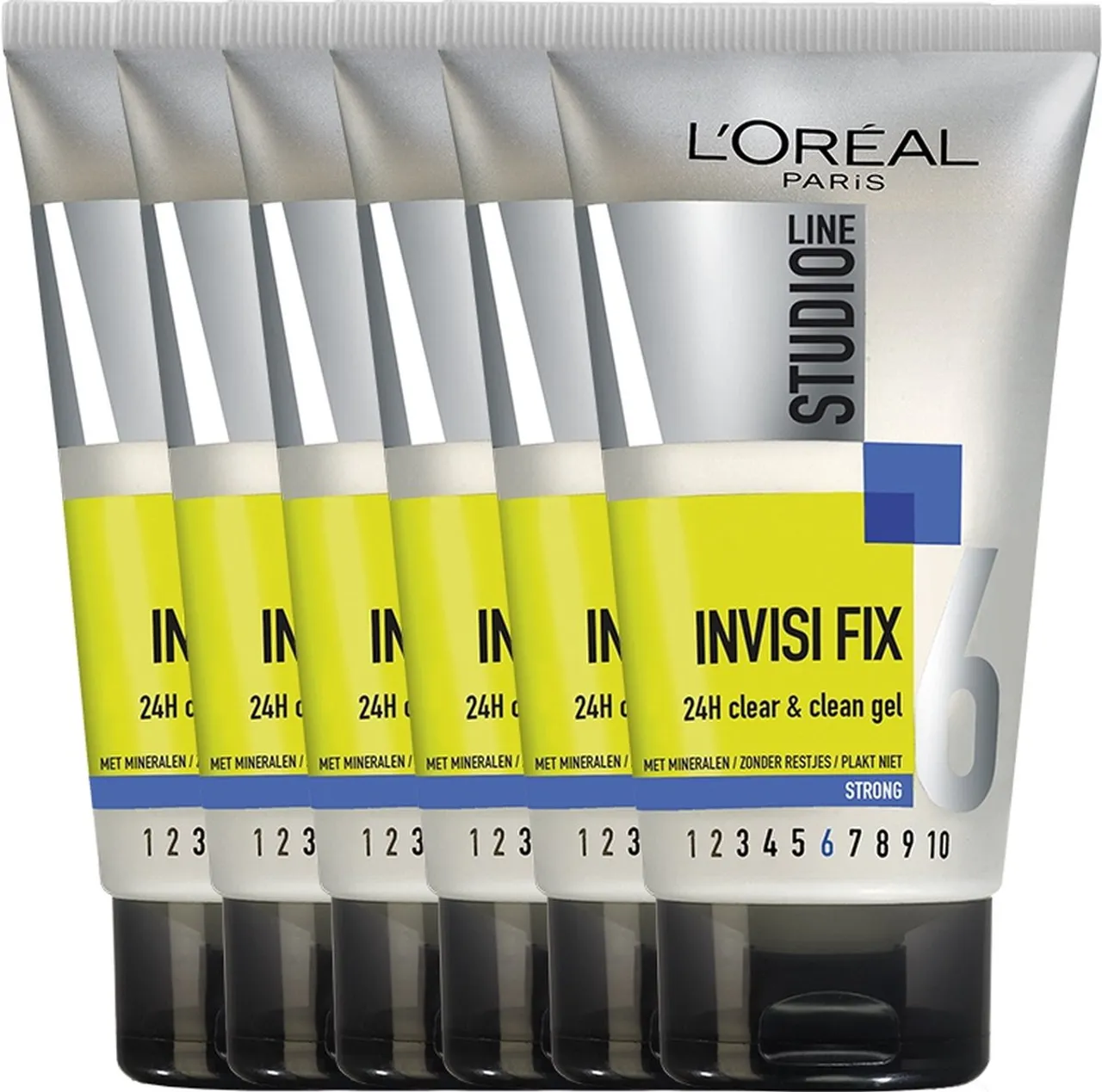 6x L'Oréal Studio Line Invisi Fix 24H Clear & Clean Gel Strong 150 ml