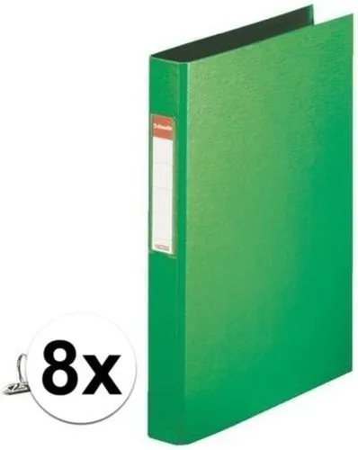 8x Ringband mappen/ordners 2 gaats A4 groen - Documenten/papieren opbergen/bewaren - Kantoorartikelen