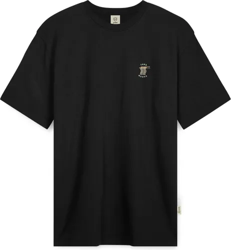 A-dam Black Noodles - T-shirt - Heren - Volwassenen - Vegan - Korte Mouwen - T-shirts - Katoen - Zwart - S