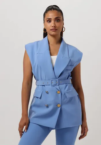 ACCESS Dames Blazers Double-breasted Waistcoat With Belt - Blauw