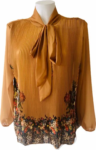 Addy van den Krommenacker Out of Africa plisse  blouse - S/M