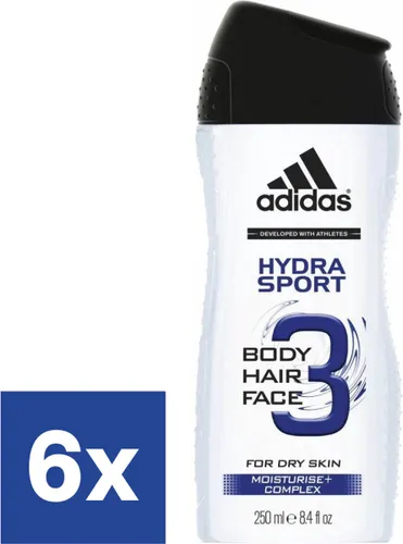 Adidas 3 in 1 Hydra Sport Douchegel - 6 x 250 ml