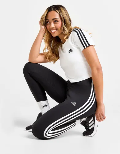 adidas 3-Stripes Badge of Sport Leggings, Black / White