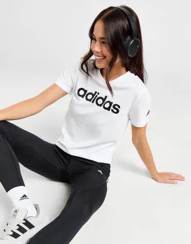 adidas Core Linear T-Shirt, White / Black