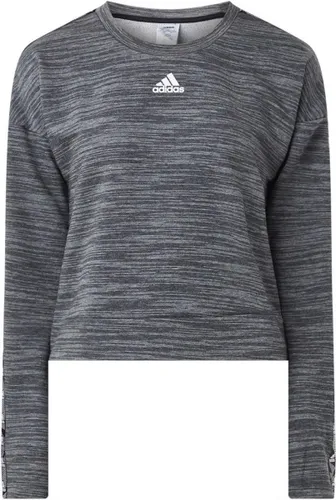 adidas Cropped sweater met logoprint en logotape - Grijs