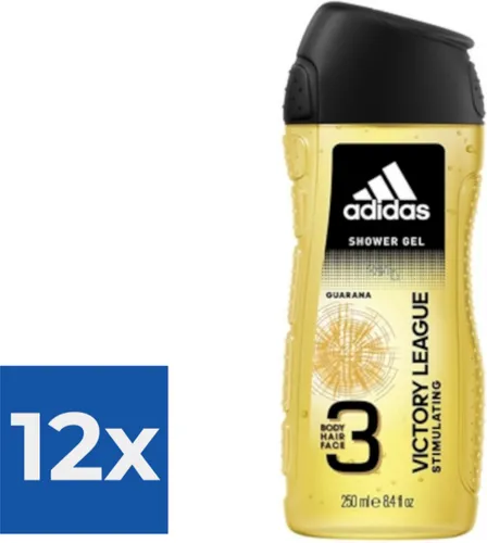 Adidas Douche & Shampoo Men - Victory League 250ML - Voordeelverpakking 12 stuks