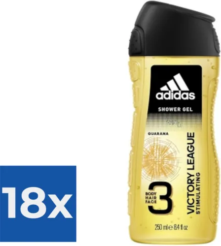 Adidas Douche & Shampoo Men - Victory League 250ML - Voordeelverpakking 18 stuks