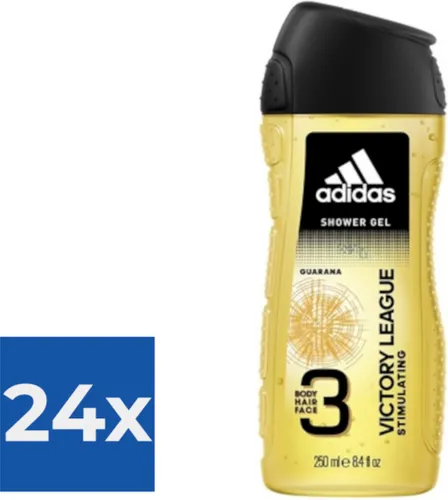 Adidas Douche & Shampoo Men - Victory League 250ML - Voordeelverpakking 24 stuks