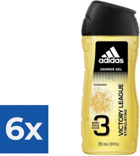 Adidas Douche & Shampoo Men - Victory League 250ML - Voordeelverpakking 6 stuks