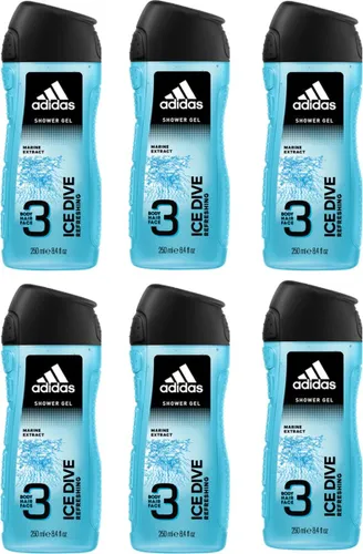 Adidas Douchegel - 3in1 - Ice Dive - 6 x 250 ml