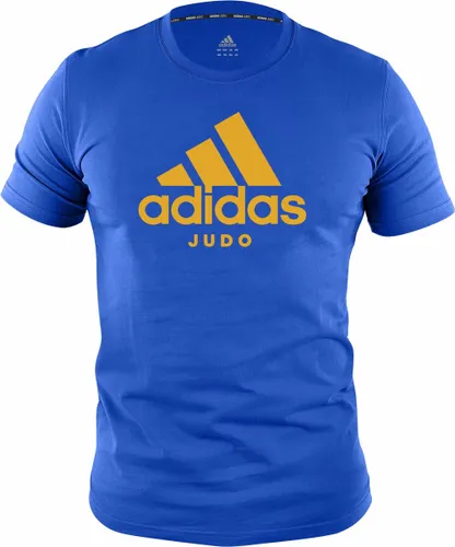Adidas judo T-shirt | blauw met oranje opdruk |