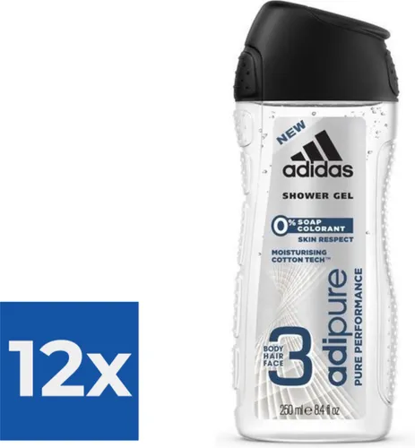 Adidas Man Adipure - SG - 250 ml - Voordeelverpakking 12 stuks
