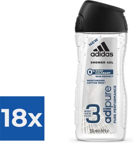 Adidas Man Adipure - SG - 250 ml - Voordeelverpakking 18 stuks