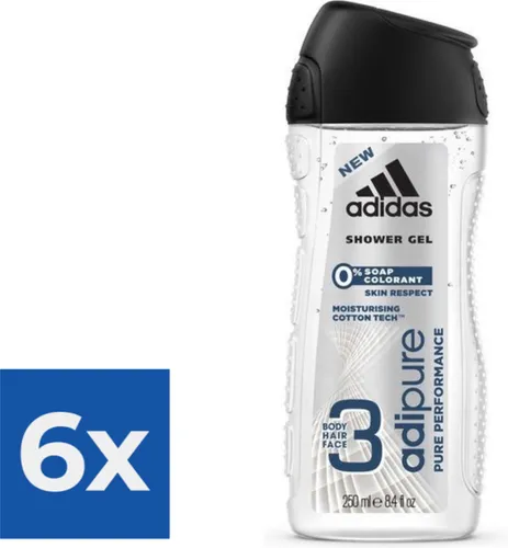 Adidas Man Adipure - SG - 250 ml - Voordeelverpakking 6 stuks