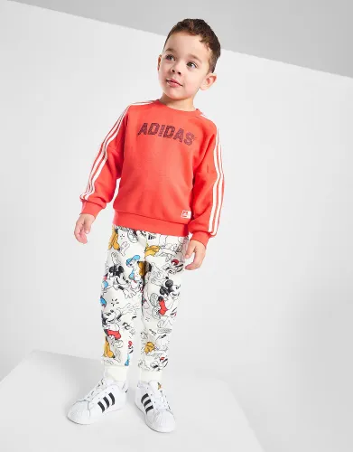 adidas Micky Mouse Crew Tracksuit Infant, Bright Red / Off White / Black
