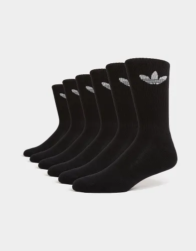 adidas Originals 6-Pack Trefoil Cushion Crew Socks, Black