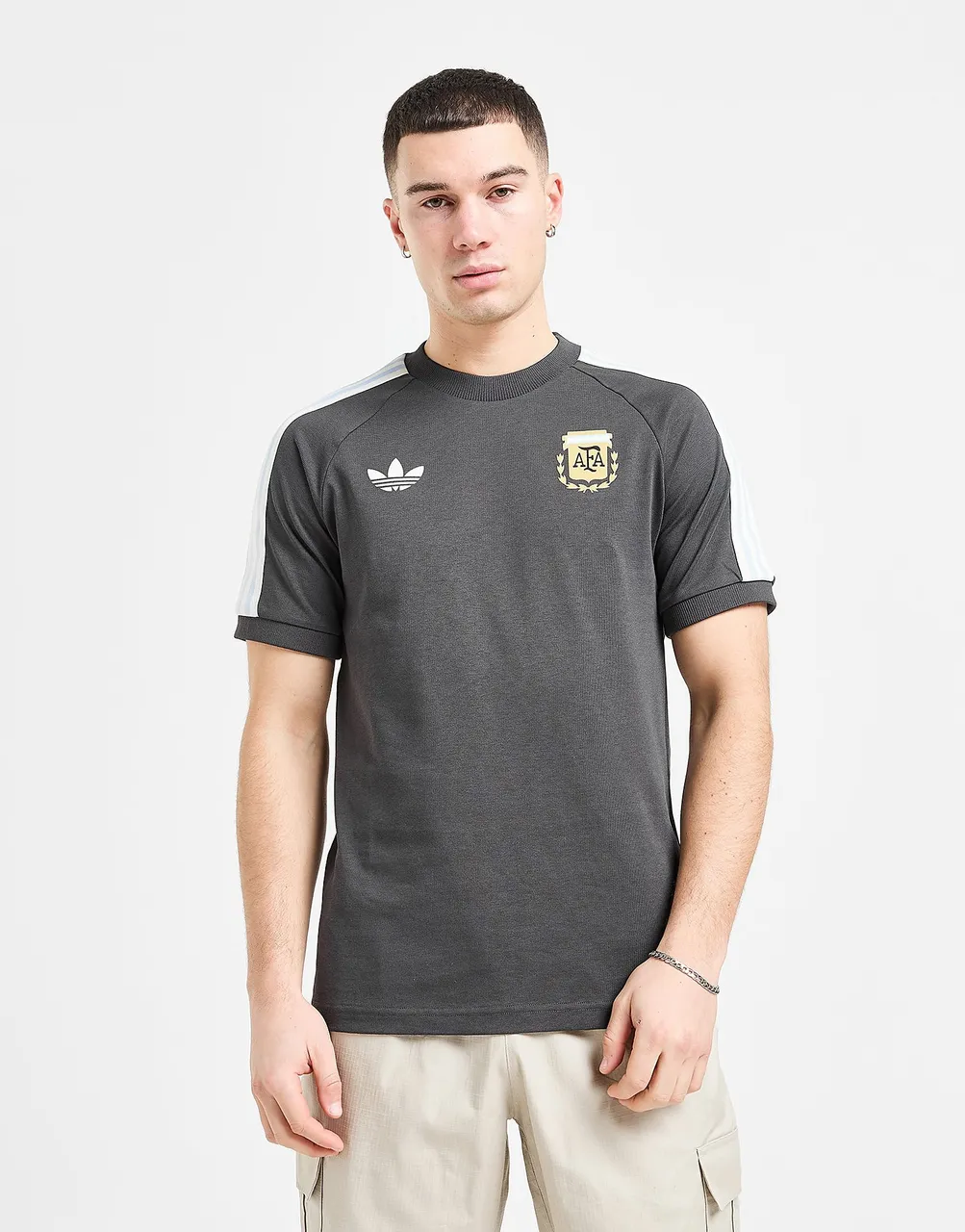 adidas Originals Argentina 3-Stripes T-Shirt, Utility Black