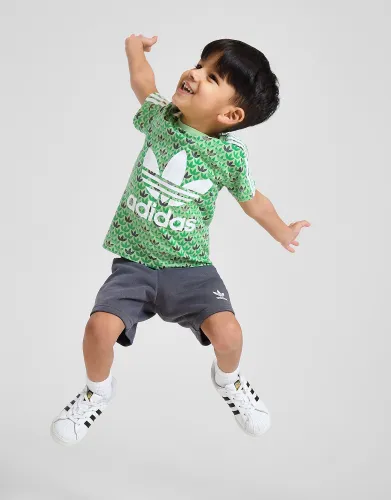 adidas Originals Mono All Over Print T-Shirt/Shorts Set Infant, Green