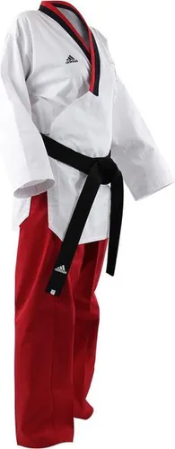 Adidas Poomsae Taekwondopak Girls Wit/Rood 130cm