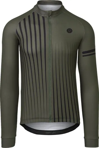 AGU Faded Stripe Fietsshirt Lange Mouwen Essential Heren - Army Green