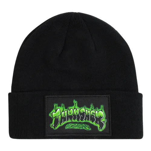 Airbrush Patch Beanie Black - One Size