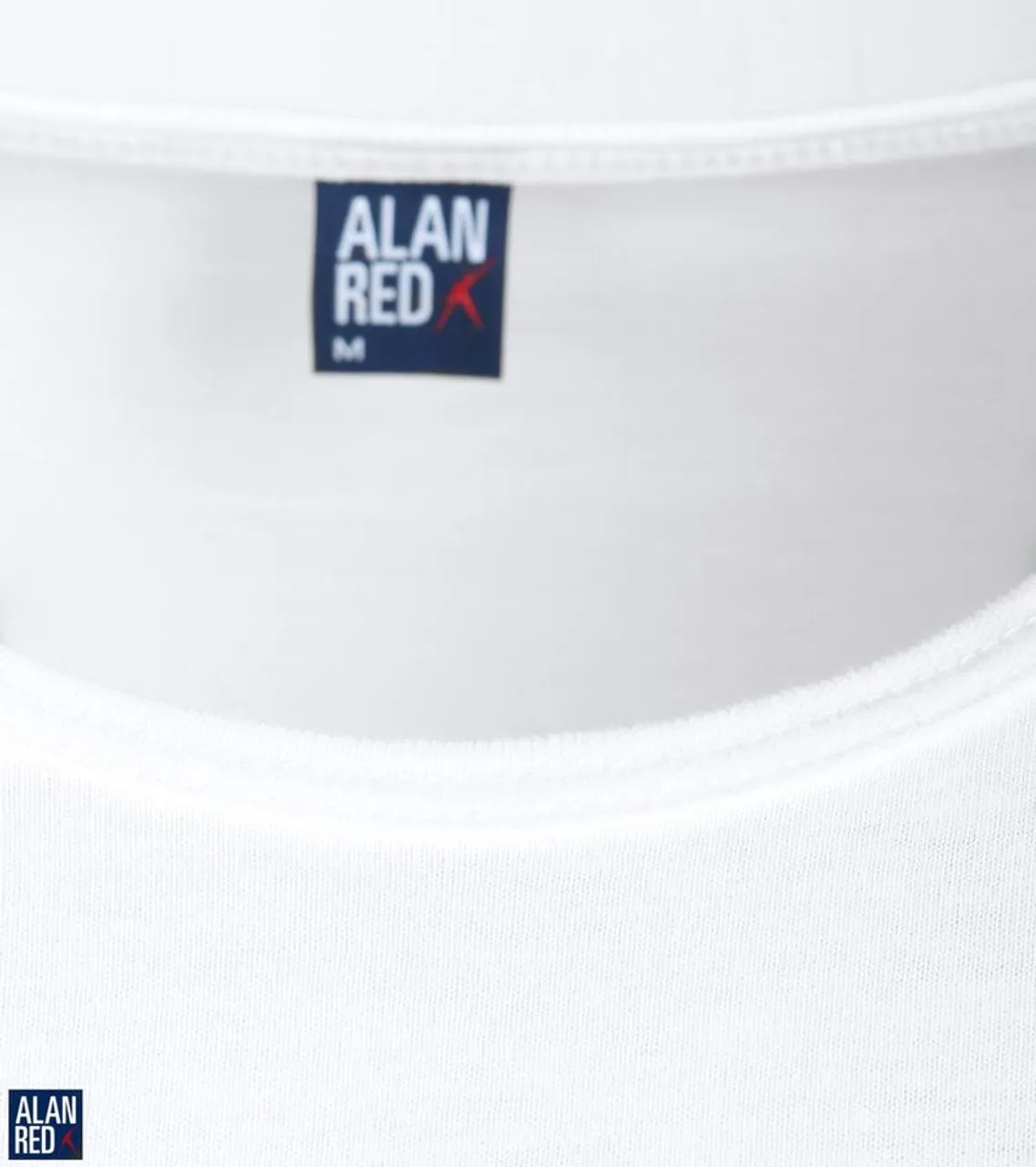 Alan Red Derby O-Hals T-Shirt Wit (2Pack)