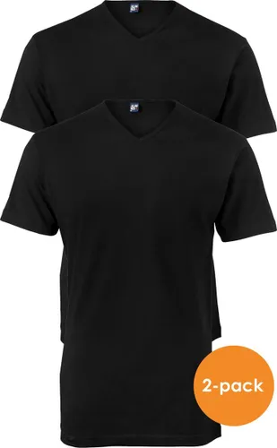 Alan Red stretch T-shirts Oklahoma (2-pack) - V-hals - zwart