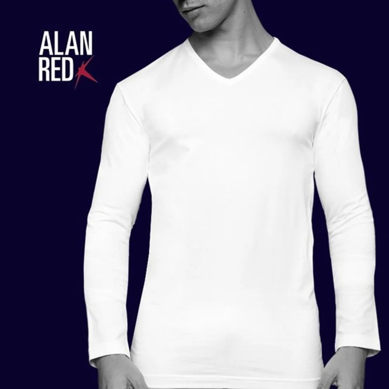 Alan Red T-shirt Oslo V Hals Longsleeve