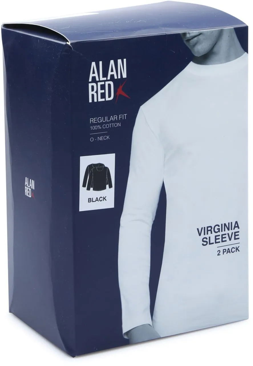 Alan Red T-Shirt Virginia Zwart Longsleeve 2-pack