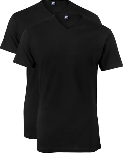 Alan Red T-shirts Vermont (2-pack) - extra lang - V-hals - zwart