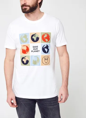 Alder Globe Collage Print Tee by Knowledge Cotton Apparel