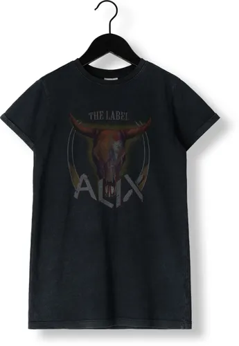 ALIX MINI Meisjes Kleedjes Knitted Washed Bull Print T-shirt Dress - Donkerblauw
