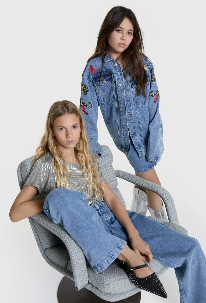 ALIX MINI Meisjes Tops & T-shirts Knitted Sliver Foil T-shirt - Zilver